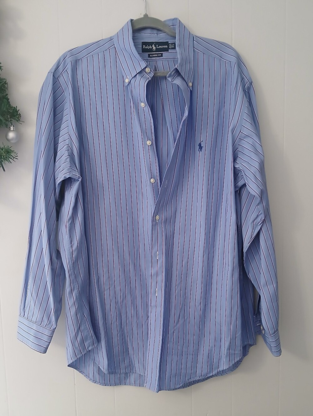 Ralph Lauren Men’s Blue Stripe Button-Down Shirt